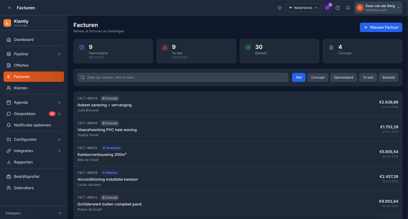 Facturatie & betalingen